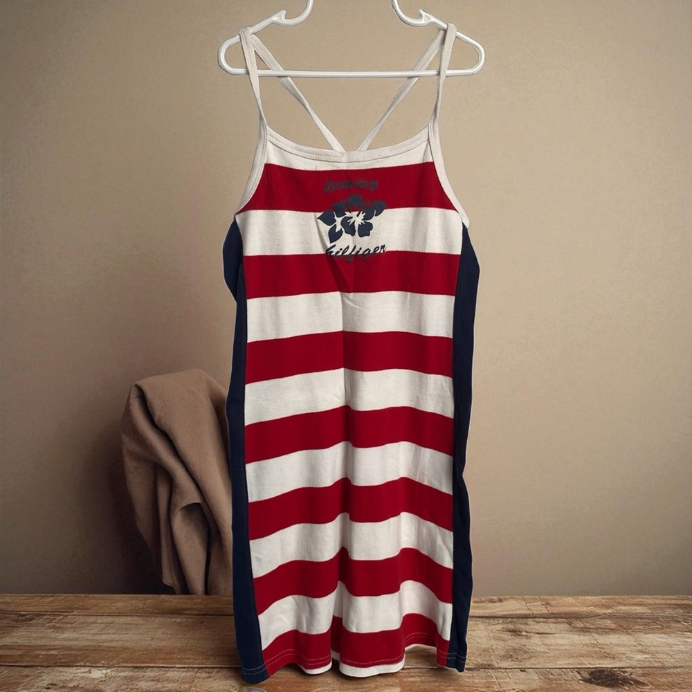 Tommy Hilfiger Red and White Striped Mini Dress